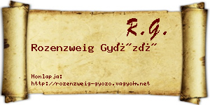 Rozenzweig Győző névjegykártya